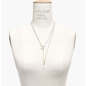 Madewell Gold Square Pendant Necklace
